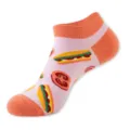 Calcetines tobilleros bajos con estampado de comida para mujer, calcetines de verano rosas. - Talla única / Rosa (Perrito Caliente C133)