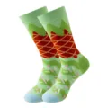 Women ice cream mid-calf socks trendy dopamine fashion novelty cute cotton socks daily wear - Green Ice Cream With Pink Sprinkles (392)