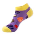 Calcetines tobilleros de mujer coloridos con bonitos diseños de postres, transpirables de verano. - Talla única / Púrpura (Macarrón C135)