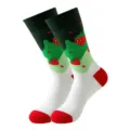 Strawberry pattern women mid-tube socks, dopamine colorful knit casual fashion socks variant. - Red-Green Strawberry Heart (395)