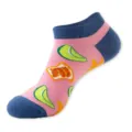 Calcetines tobilleros de fruta para mujer, modernos rosa azul de moda casual para diario - Talla única / Rosa Azul (Fruta C137)
