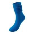 Leuchtend blaue Slouch-Socken, gemütliche Strick-Bubblesocken für trendige Alltags-Outfits. - Einheitsgröße / Saphirblau