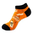 Calcetines cortos naranjas con estampado de postre, variante patucos mujer tendencia, tobilleros - Talla única / Naranja Negro (Pancake C140)