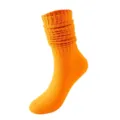 Leuchtende orange Slouch Socken in Bonbonfarbe warme lange Schlauchsocken Variante - Einheitsgröße / Orange