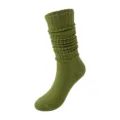 Olivegrüne einfarbige Schlauchsocken für Damen, modische warme lange Bubblesocken im Alltag. - Einheitsgröße / Armeegrün