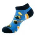 Calcetines tobilleros de moda con patrón de sushi azul para mujer y hombre, estilo de verano. - Talla única / Base Azul (Set de Sushi C145)