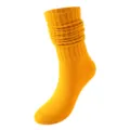 Einfarbige Slouch Socken Bonbonfarben warme lange Röhre Bubble Socken gelb ästhetischer Stil - Einheitsgröße / Kurkuma