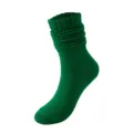 Einfarbige grüne Slouch-Socken für Damen, trendige warme lange Röhrensocken für den Alltag und Mode. - Einheitsgröße / Sattes Grün