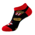 Calcetines tobilleros con estampado de comida rápida para mujer y hombre, de algodón. - Talla única / Negro Rojo (Paquete De Papas C147)