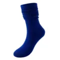 Königsblaue Slouch Socks, einfarbige warme Strick-Langsocken für lässige Streetwear. - Einheitsgröße / Dunkelblau