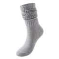 Einfarbige graue Slouch Socken warme Winter Freizeit lange Strümpfe gemütliche Strick Socken. - Einheitsgröße / Grau