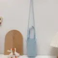 Hellblaue Canvas Wasserflasche Tasche, minimalistischer Umhängetaschen Halter mit Gurt. - Hellblau Umhängetasche Stil