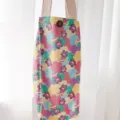 Canvas Isolierflaschenhülle Tasche, süßes Cartoon Bär Muster, tragbare Handtasche. - Rosa Bär
