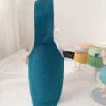 Custodia per tazza in tela borsa portatile con manico per bicchieri tè al latte caffè riutilizzabile. - Teal