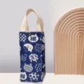 Leinwand Becherhülle blaue Katzenmuster tragbare Wasserflasche Halter süße Handtasche - Katzen-Silhouette-Druck