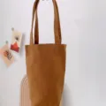 Braune Canvas Tassenhuelle Tragetasche Variante, tragbare kleine Tasche fuer Alltag. - Oberer Griff / Kaffeebraun