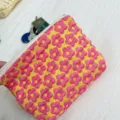 Koreanischer Stil Blumen Kosmetiktasche kleine Aufbewahrungstasche Reißverschluss Mäppchen - Rote Blume
