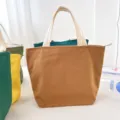 Strapazierfähige Canvas-Lunchtasche für das Büro, tragbare Bento-Tasche mit Reißverschluss. - Kaffeebraun