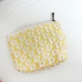 Kleine gelbe Blumen Kosmetiktasche mit Reissverschluss, tragbare Make-up Aufbewahrung. - Gelbe Blume