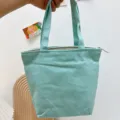 Unifarbene Segeltuch Lunchtasche hellgruene Handtasche minimalistische Aufbewahrung - Hellgrün