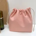 Rosa Canvas Kordelzug Beutel einfarbig Kosmetiktasche staubdichte Aufbewahrung Tasche Alltag - S / Rosa
