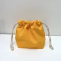Gelber Canvas Kordelzug Beutel lässige einfarbige Make-up Tasche staubdichte Aufbewahrung - Gelb
