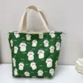 Grüne süße Cartoon Hund Druck isolierte Lunchtüte Tasche mit Reißverschluss Griffen. - Grüner weißer Hund / Verbundener Wasserdichter Stoff