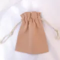 Minimalistische leinwand kordelzug beutel niedliche aufbewahrung tasche einfarbig staubdicht - Fleischrosa