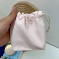 Rosa Segeltuch Kordelzug Beutel Kleine Make-up Tasche Tragbare Reise Aufbewahrung - Hellrosa