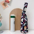 Borsa bottiglia d'acqua nodo giapponese carino stampa Shiba Inu copertura manica tazza portatile - Ventaglio Cane Blu / Nodo