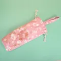 Japanische Kirschblüte Canvas Beutel tragbare rosa Isoliertasse Schutzhülle Variante - L / Kordelzug-Stil