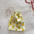 Ananas Print Baumwolle Kordelzug Beutel, tragbare Kosmetik und Make-up Aufbewahrungstasche. - Ananas