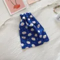 Japanischer Stil blauer süßer Hasen Print Stoff Kordeltasche für tragbare Make-up Aufbewahrung. - Blaues Kaninchen