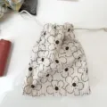 Kordelzug Make-up Beutel aus Kord niedliche Blumen Aufbewahrungstasche kosmetische Organizer Tasche - Beige Blume