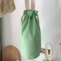 Einfarbige Leinwand Wasserbecher Tasche tragbare Thermosbecher Abdeckung Kordelzug Beutel - Extra Klein (Isolierte Tassenhülle) / Durchmesser 11cm / Apfelgrün
