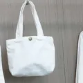 Sac cabas en toile blanche pour femme, sac à bandoulière unicolore minimaliste pour tous les jours. - Petit Style à Main Enfants