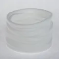 White elastic nylon hair bands detail shot, soft hair ties for DIY baby headbands and accessories. - 10 Pieces / White