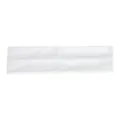 Vue détaillée du bandeau de sport en coton blanc uni, montrant la douce texture tissu. - Blanc