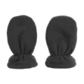 Gedetailleerd detail van zwarte fleece babywantjes met zachte pluche textuur en elastische pols. - S (6-18 maanden) Wanten / donkergrijs