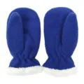 Kinder fleece winterwanten met warme pluche manchetten, gezellige blauwe thermohandschoenen. - S / Saffierblauw