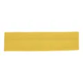 Detailed view of the soft cotton elastic sports headband in solid yellow, perfect fit for yoga. - Yellow