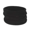 Close-up detail of black nylon hair elastics, soft high elasticity bands, daily hair accessory - 10 Pieces / Black