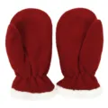 Kinder fleece wanten winter warme rode handschoenen met witte pluche manchet peuter ski handschoen - Bordeauxrood