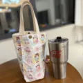 Borsa tote in tela carina borsa da studente cartone animato custodia tazza termica - Modello del Fumetto di Inverno