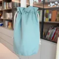 Einfarbiges Leinen Tassenhandtasche tragbare Thermoskanne Beutel Makronen Stil Wasserflasche Tasche - Groß (Für runde Lunchbox) / Durchmesser 20cm / Bohnengrün