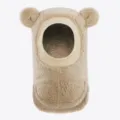 Cute fleece bear ear baby winter hat warm windproof one-piece kids hooded scarf khaki color - One Size / Khaki