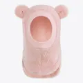 Süße rosa Babymütze mit Bärenohren, warme Plüsch Winter Kapuze für Kinder draußen. - Einheitsgröße / Rosa