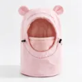 Children winter warm fleece lined balaclava cute ear hat windproof outdoor detail - One Size / Pink