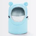 Kids winter warm windproof balaclava ski hat with cute bear ears plush lined blue - One Size / Blue