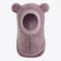Süße Bärenohren Plüsch Kinder Wintermütze Kapuze Detail, kuschelige warme Sturmhaube - Einheitsgröße / Altrosa